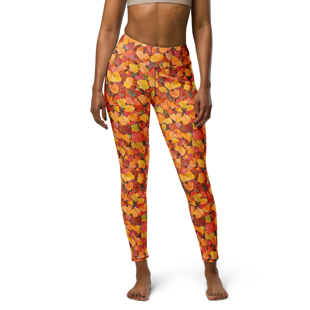 Ember Ginkgo on Yoga Leggings — Front