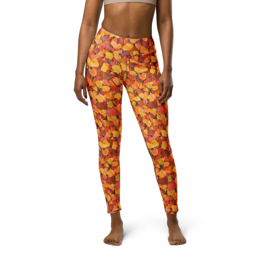 Ember Ginkgo on a Yoga Leggings