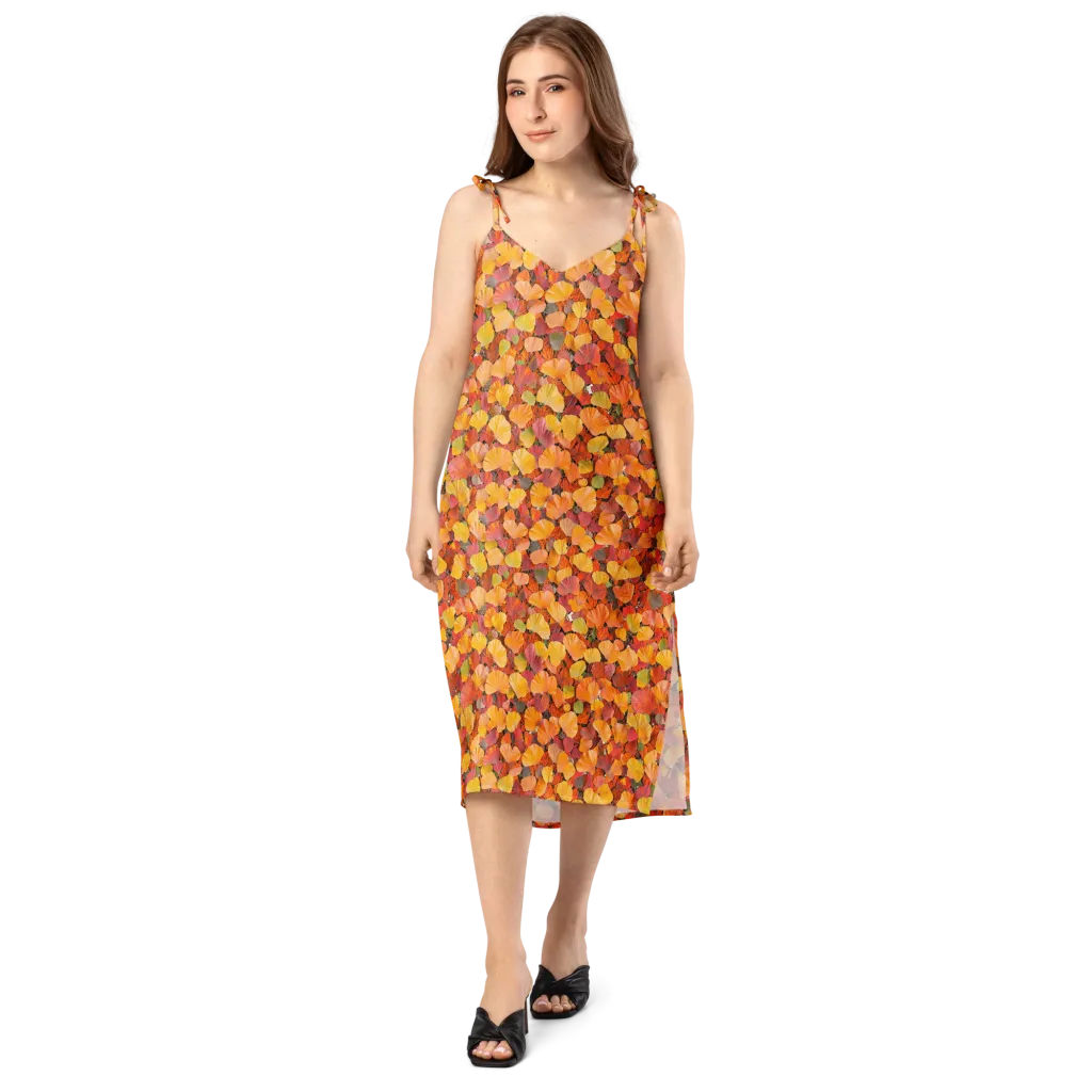 Ember Ginkgo on Slip Dress — Front