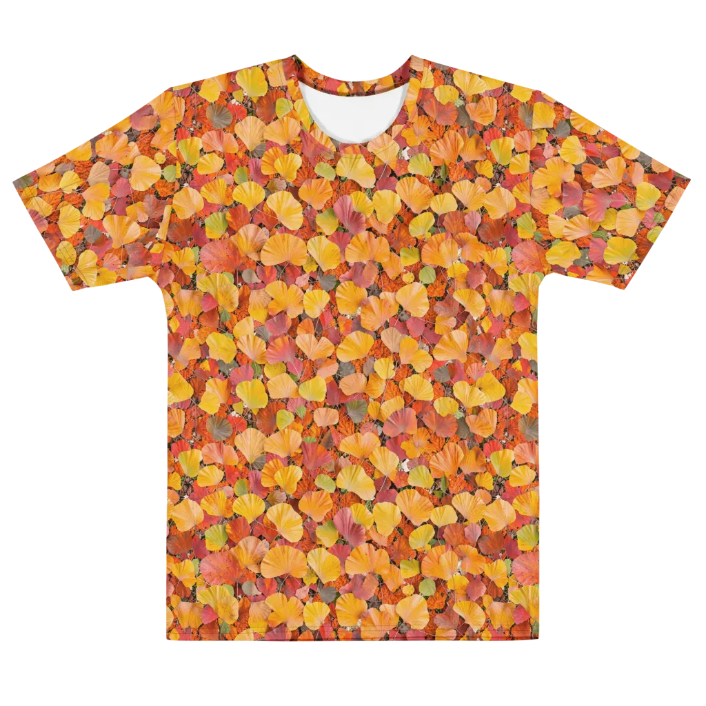 Ember Ginkgo on Men's Cotton Crew Neck T-Shirt — Front