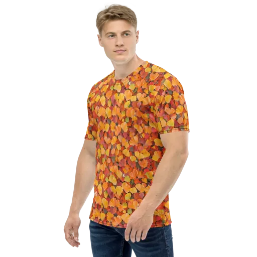 Ember Ginkgo on a Men's Crew Neck T-Shirt