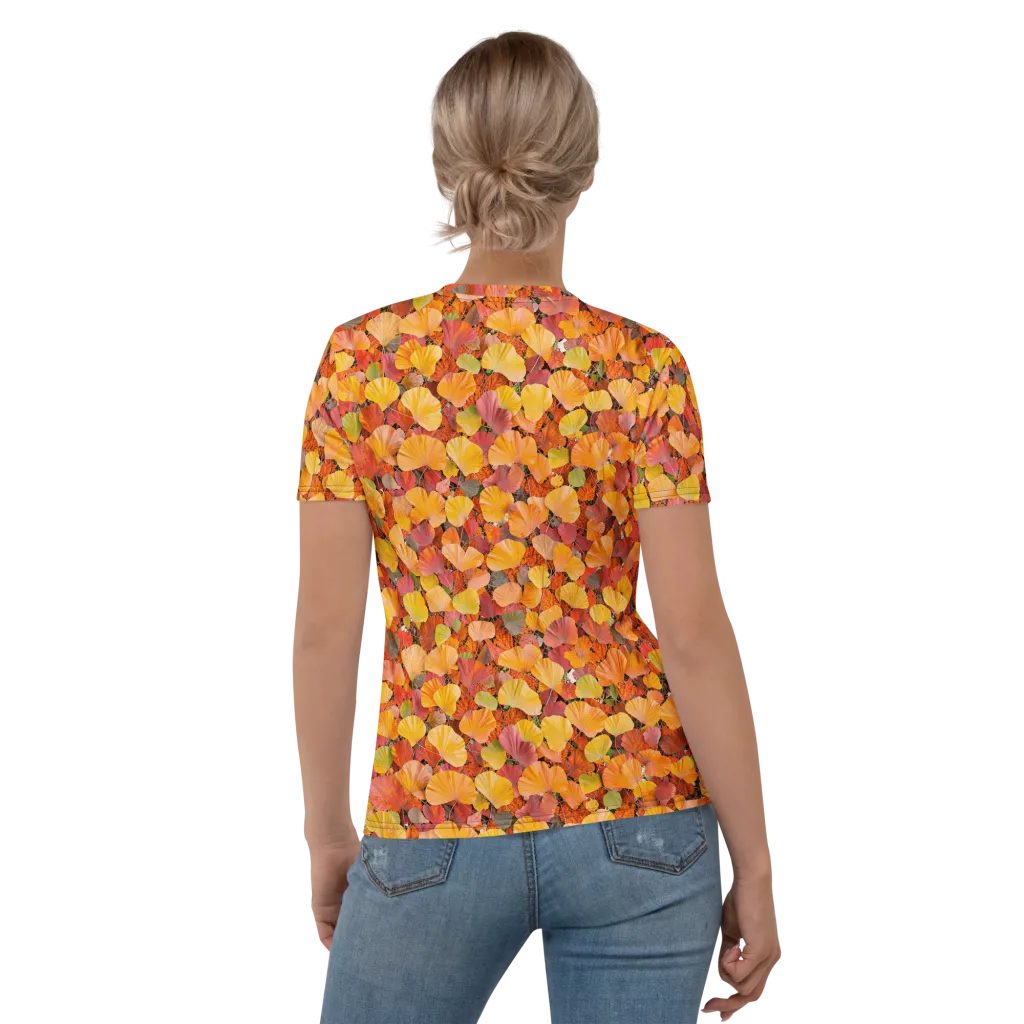 Ember Ginkgo on Women's Crew Neck T-Shirt — Back