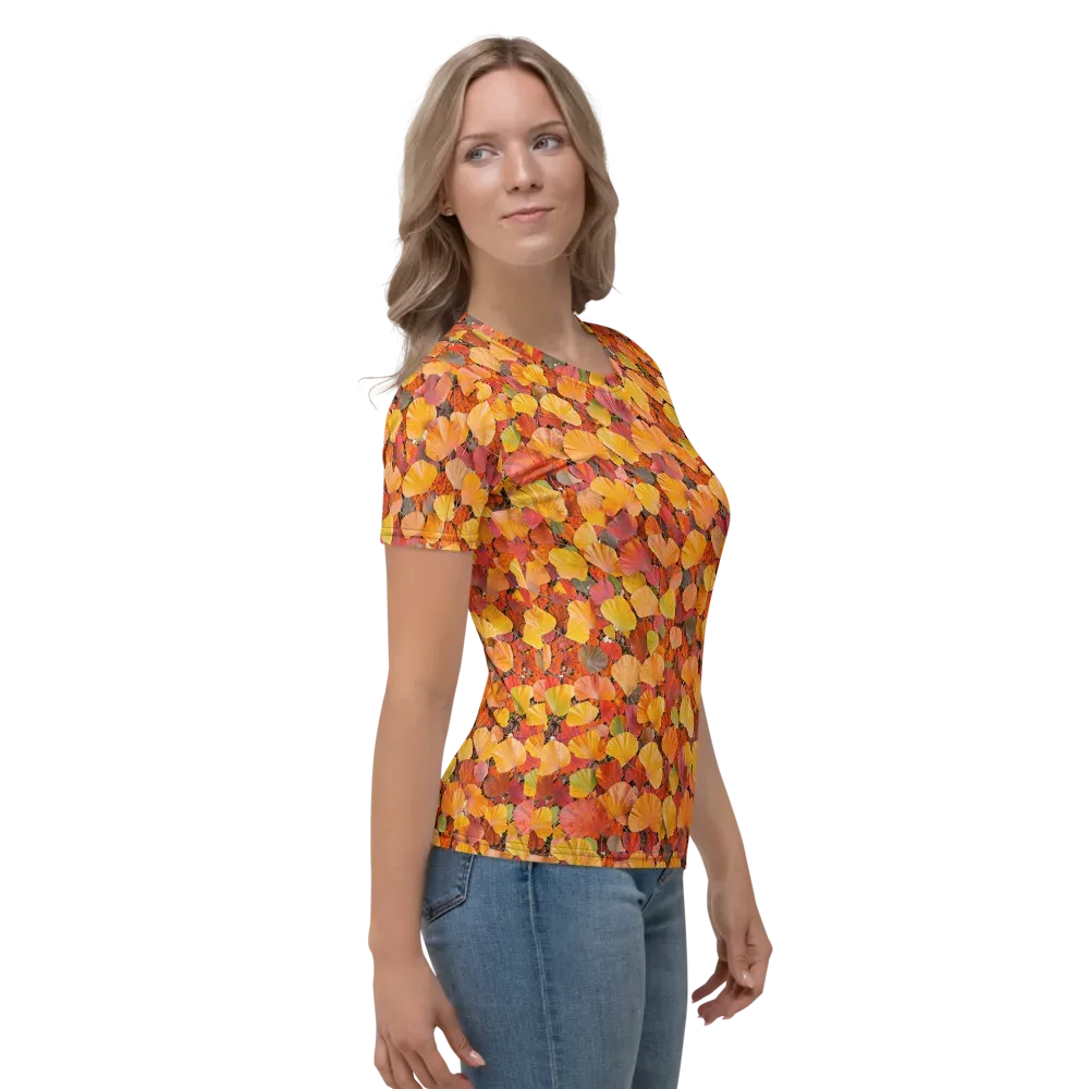 Ember Ginkgo on Women's Crew Neck T-Shirt — Right