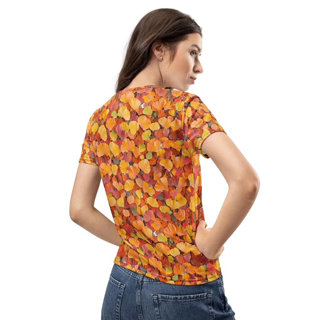 Ember Ginkgo on Women's Crew Neck T-Shirt — Back