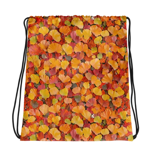 Ember Ginkgo on a Drawstring Bag