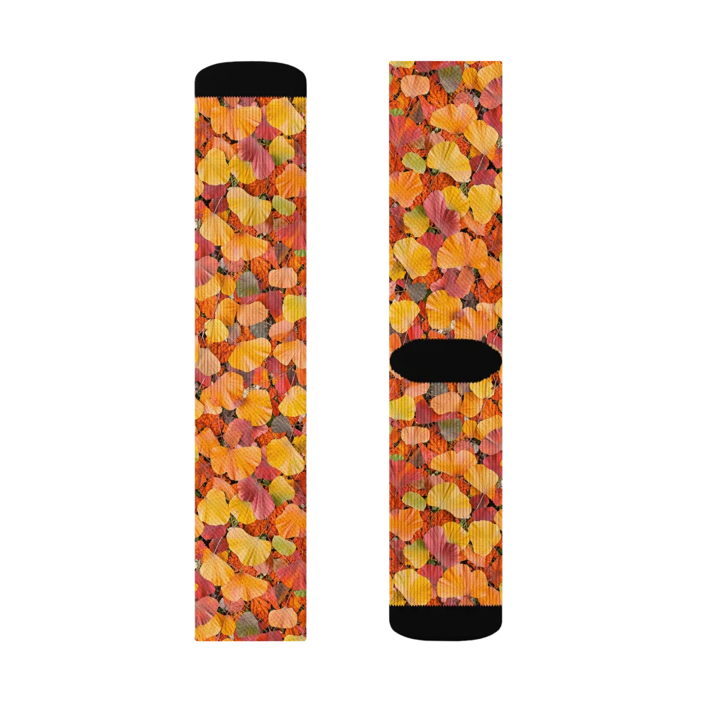 Ember Ginkgo on Socks — Left Sock