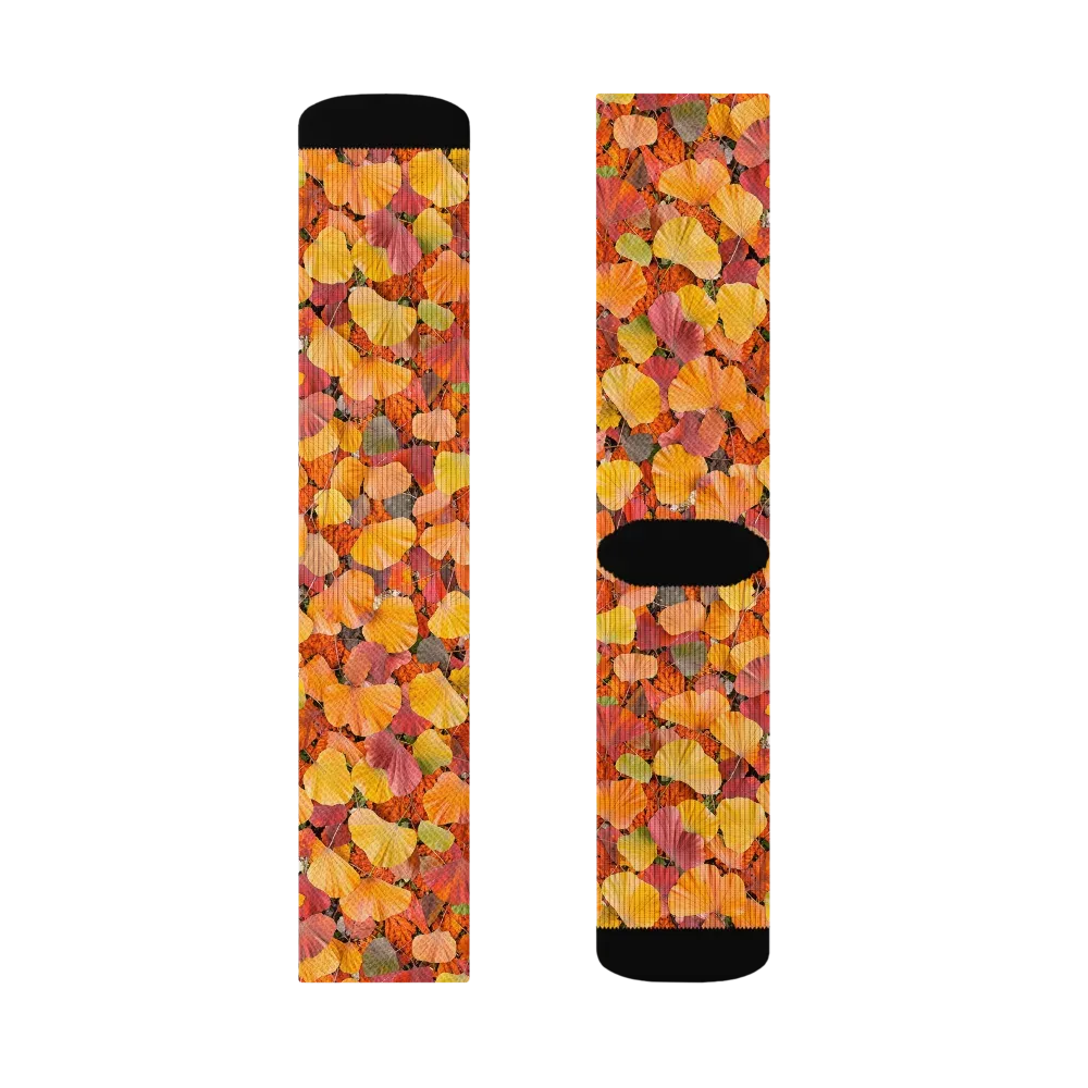 Ember Ginkgo on Socks — Right Sock