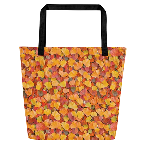 Ember Ginkgo on a Large Tote Bag W/ Pocket