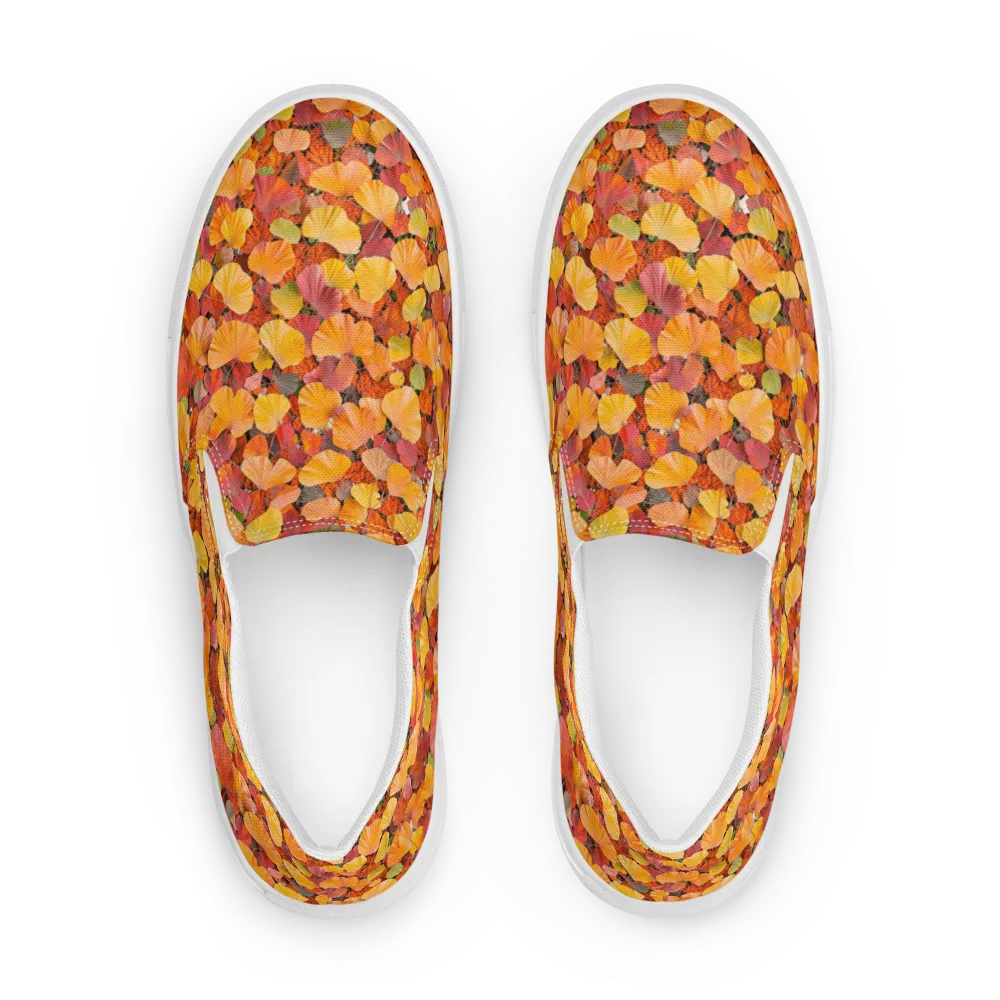 Ember Ginkgo on Women's Slip-On Canvas Shoes — Front