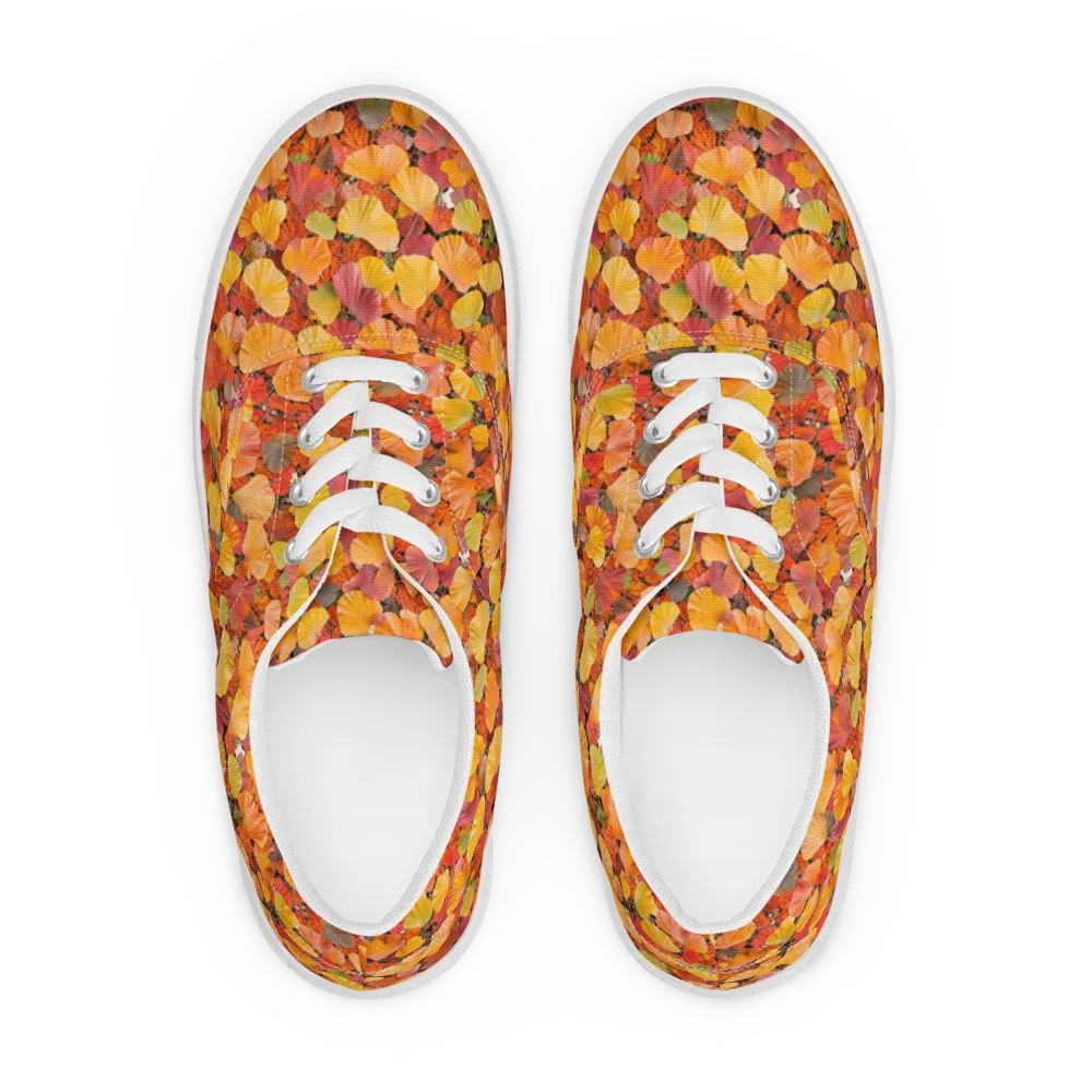 Ember Ginkgo on Men's Lace-Up Canvas Shoes — Front