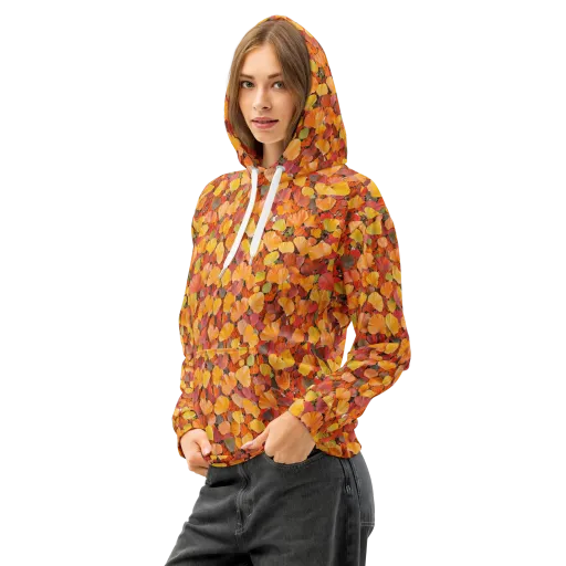 Ember Ginkgo on a Cotton Hoodie
