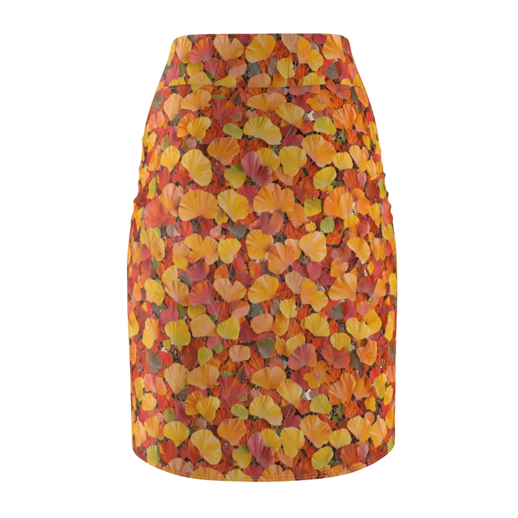 Ember Ginkgo on Pencil Skirt — Back