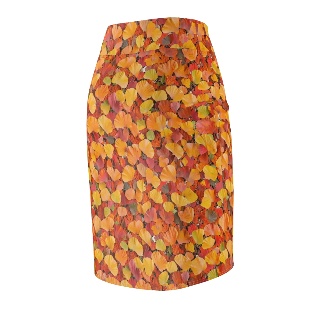 Ember Ginkgo on Pencil Skirt — Back Side
