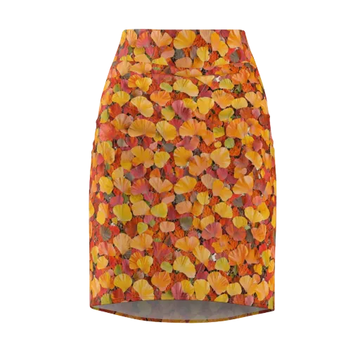 Ember Ginkgo on a Pencil Skirt