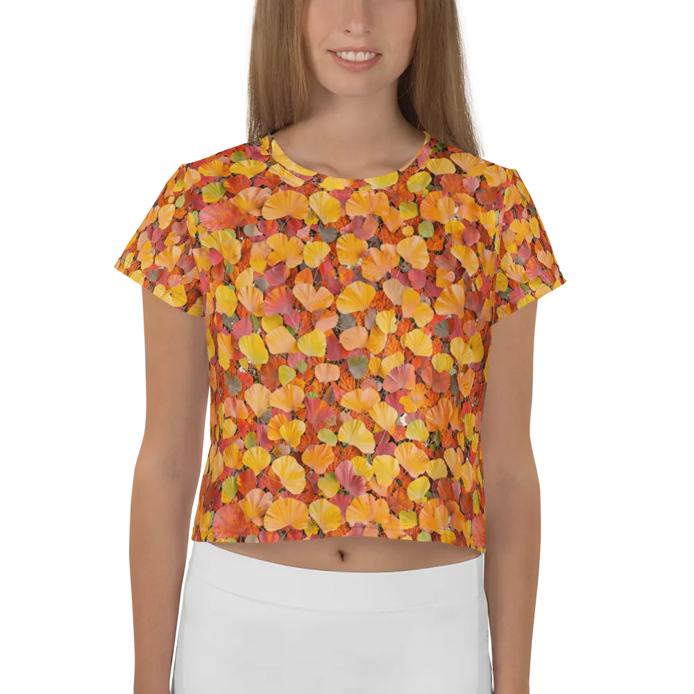 Ember Ginkgo on Crop Tee — Front