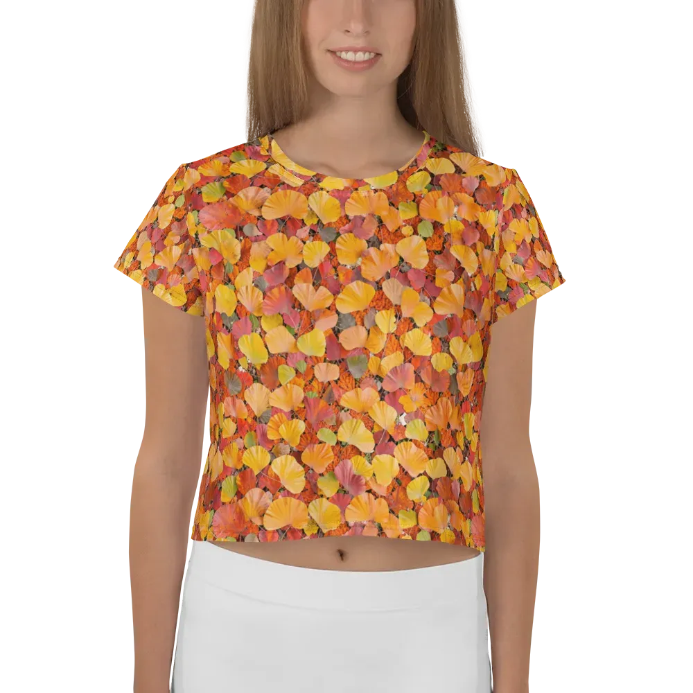 Ember Ginkgo on Crop Tee — Front