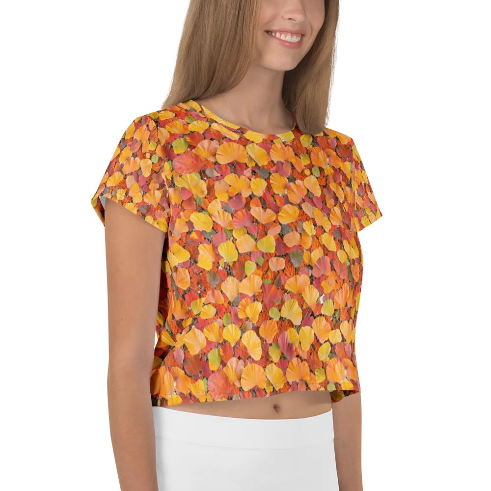 Ember Ginkgo on Crop Tee — Right