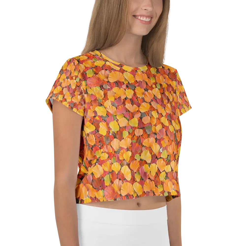 Ember Ginkgo on Crop Tee — Right