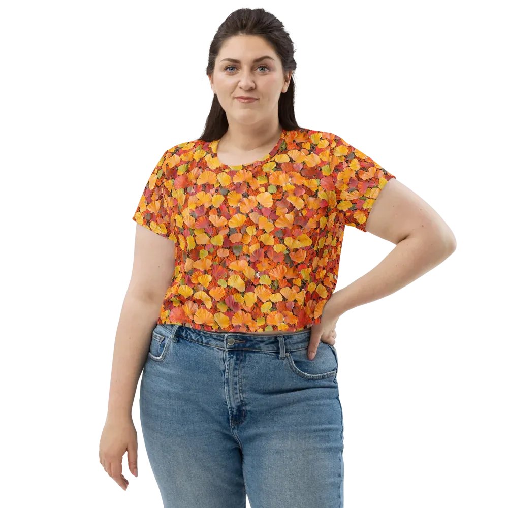Ember Ginkgo on Crop Tee — Front