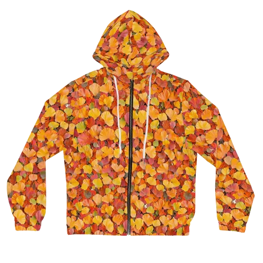 Ember Ginkgo on a Women's Full-Zip Hoodie
