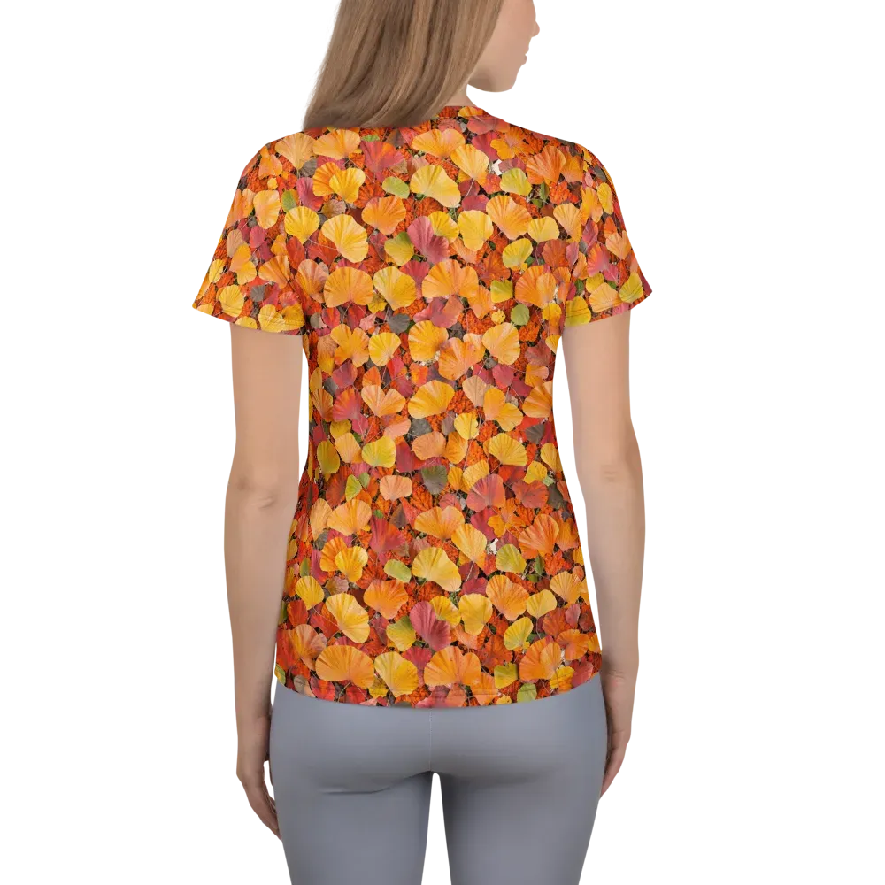Ember Ginkgo on Women's Athletic T-Shirt — Back