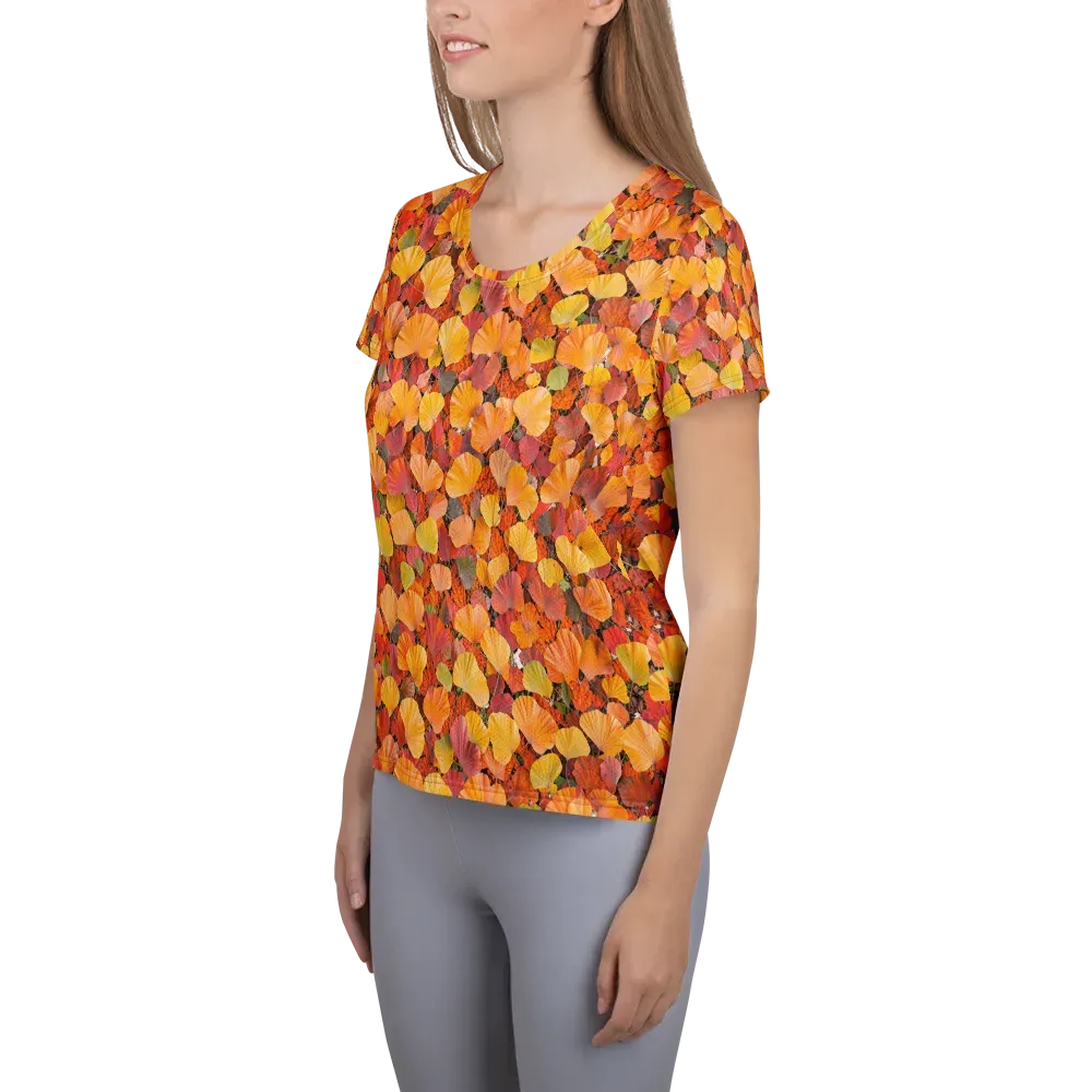Ember Ginkgo on Women's Athletic T-Shirt — Left