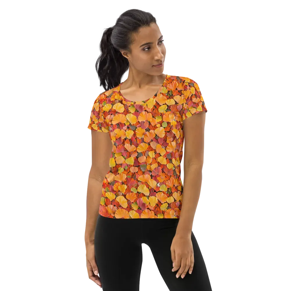 Ember Ginkgo on Women's Athletic T-Shirt — Front