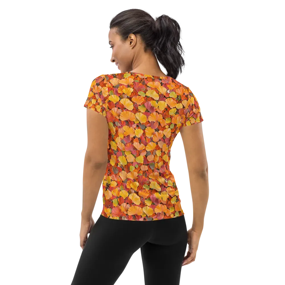 Ember Ginkgo on Women's Athletic T-Shirt — Back