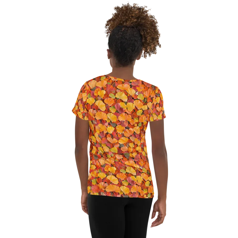 Ember Ginkgo on Women's Athletic T-Shirt — Back