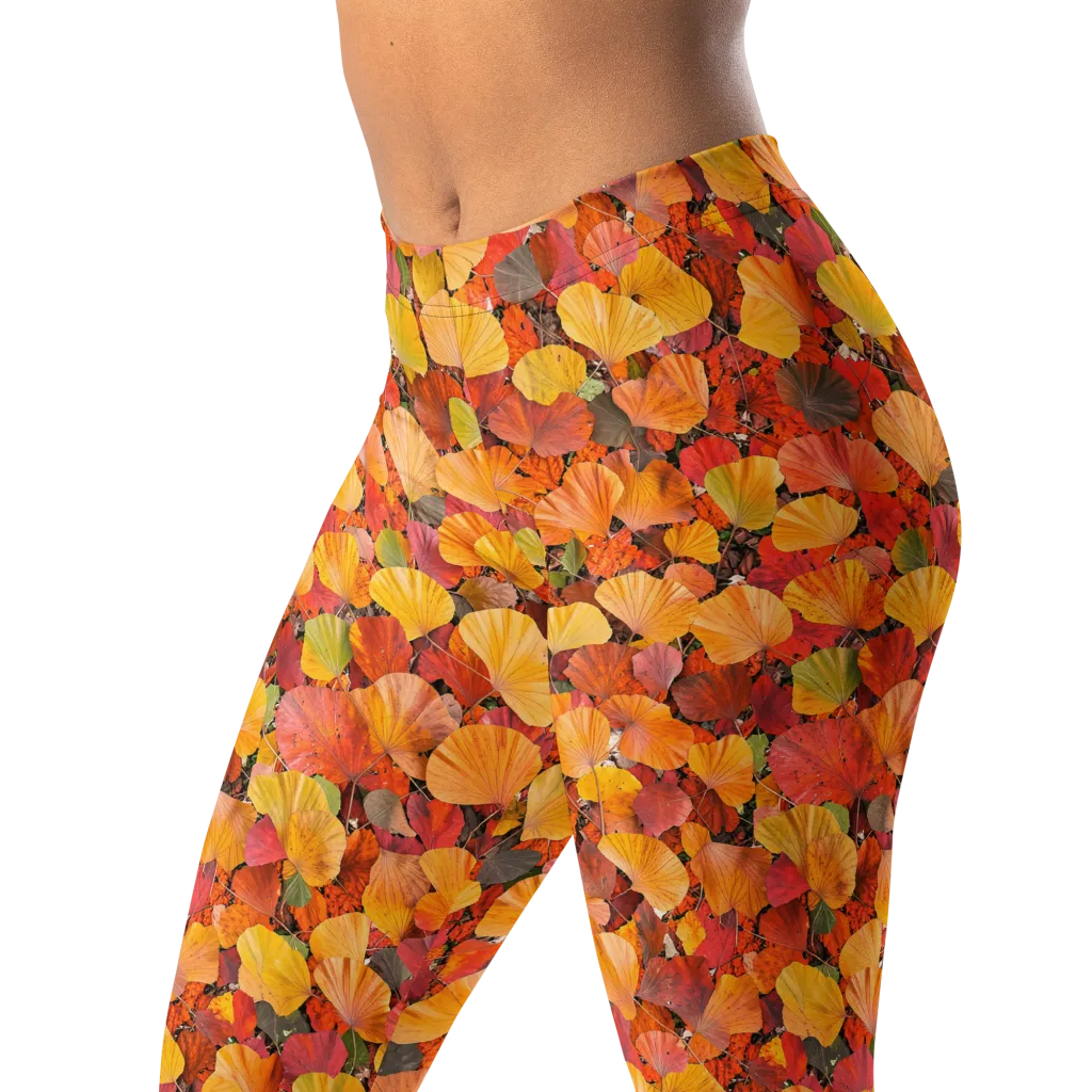 Ember Ginkgo on Leggings — Left Front