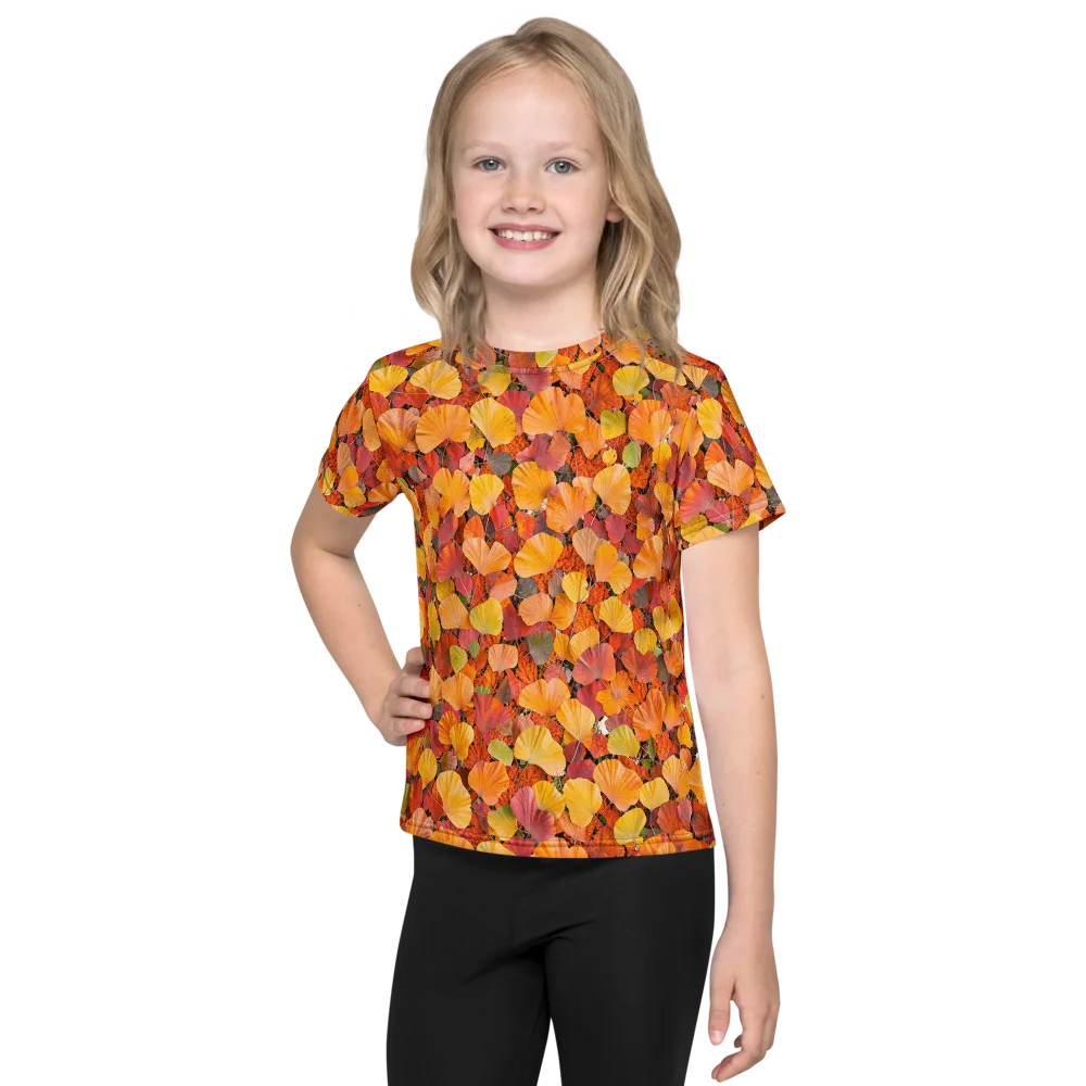 Ember Ginkgo on Kids Crew Neck T-Shirt — Front