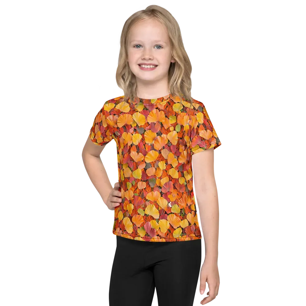 Ember Ginkgo on Kids Crew Neck T-Shirt — Front