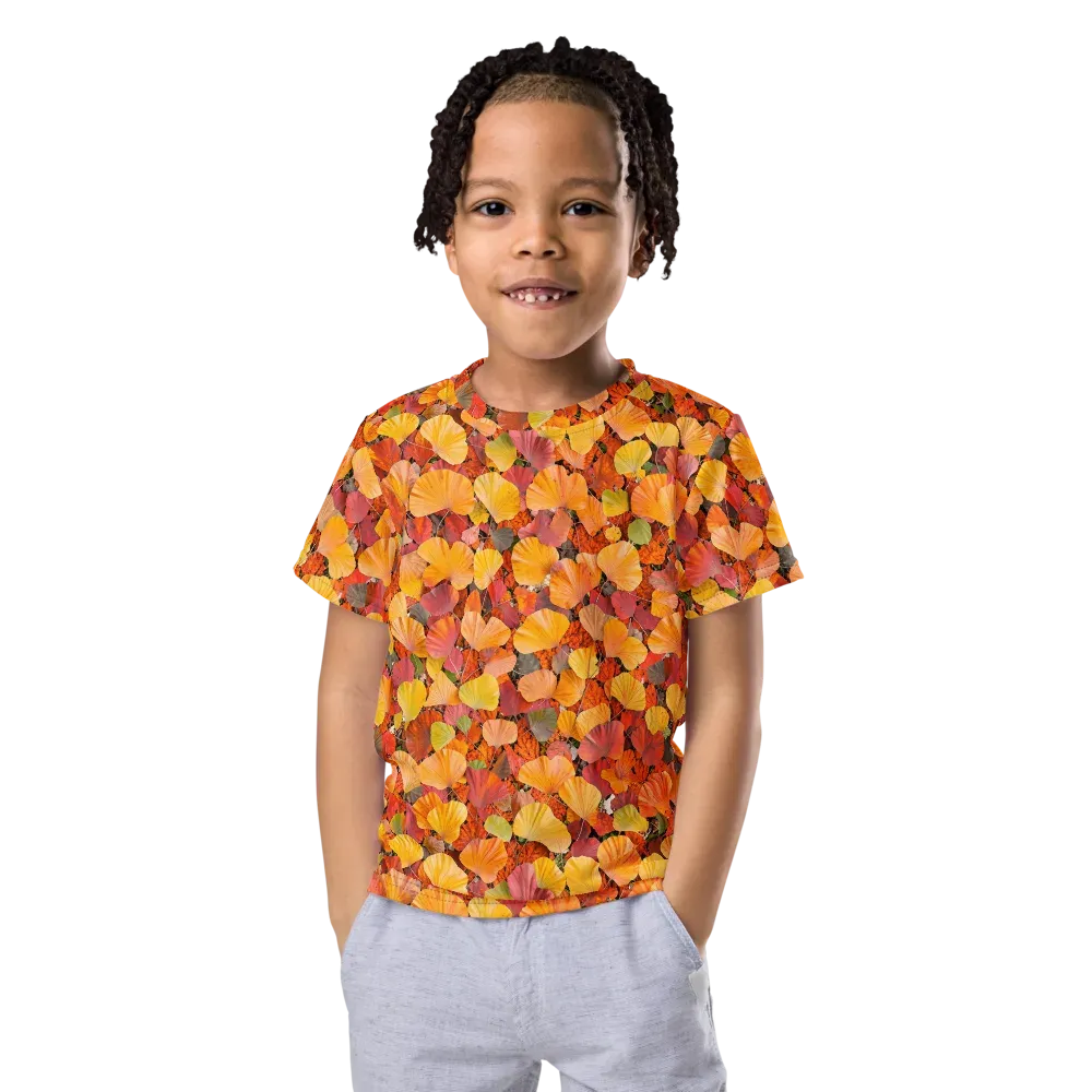Ember Ginkgo on Kids Crew Neck T-Shirt — Front