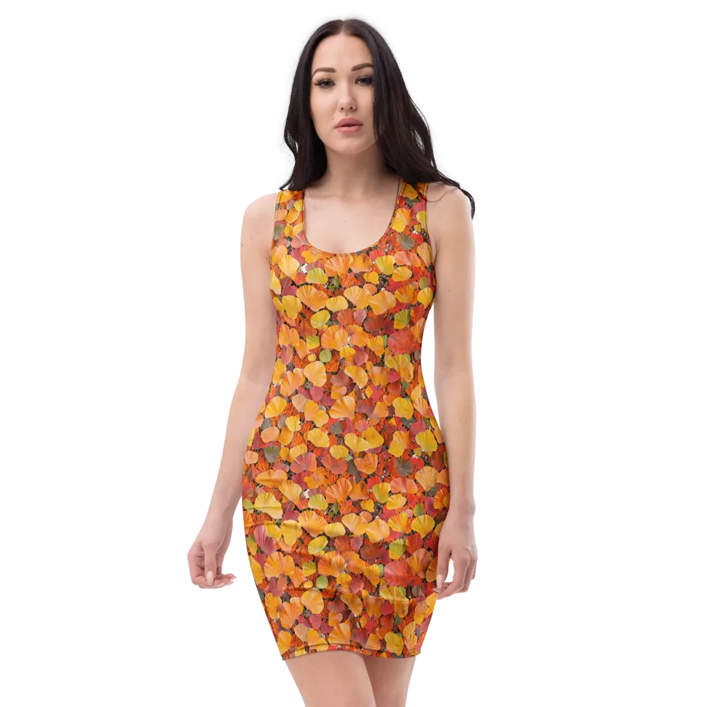 Ember Ginkgo on Bodycon Dress — Front
