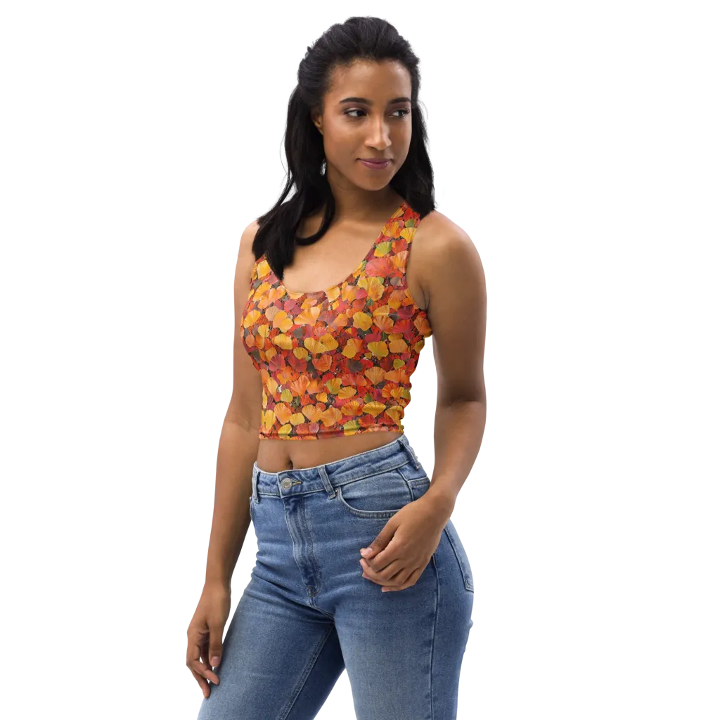 Ember Ginkgo on Crop Top — Left Front