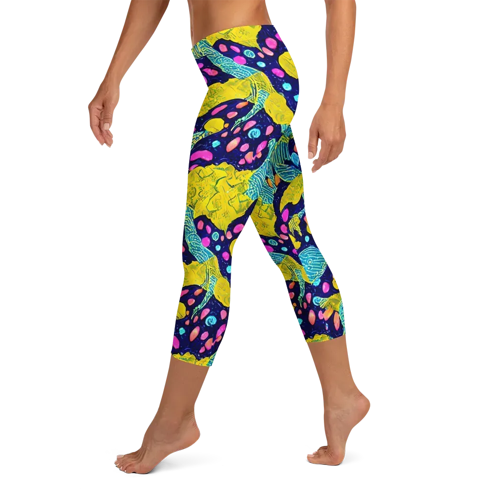 Deep-sea Daydream on Capri Leggings — Left