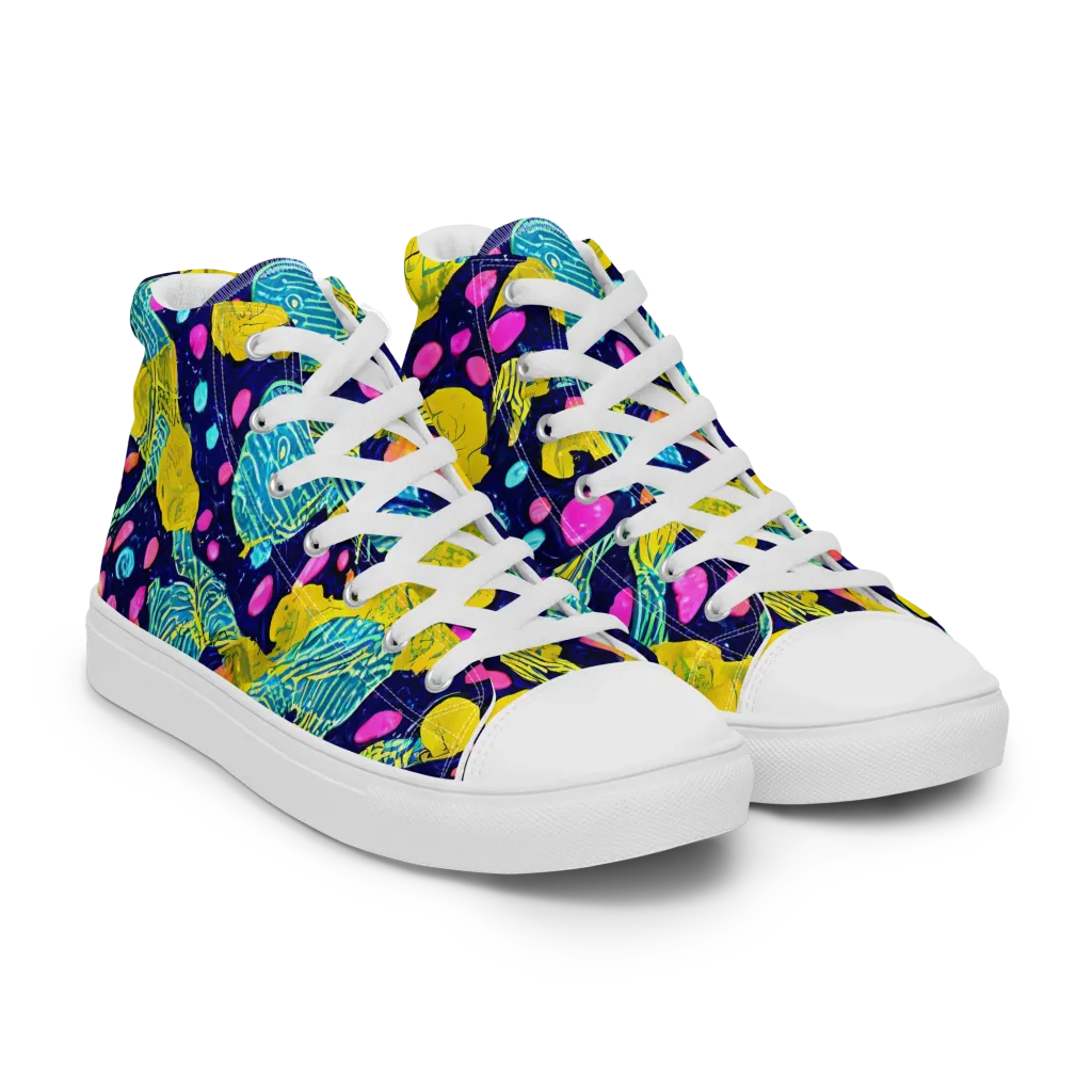 Deep-sea Daydream on Men's High Top Canvas Shoes — Right Front