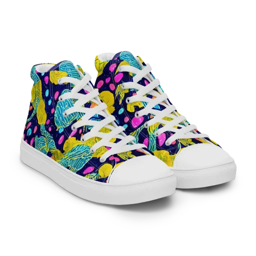 Deep-sea Daydream on a Men's High Top Canvas Shoes