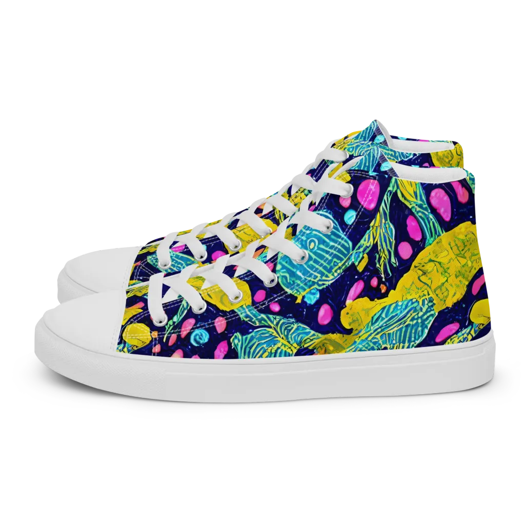 Deep-sea Daydream on Men's High Top Canvas Shoes — Left