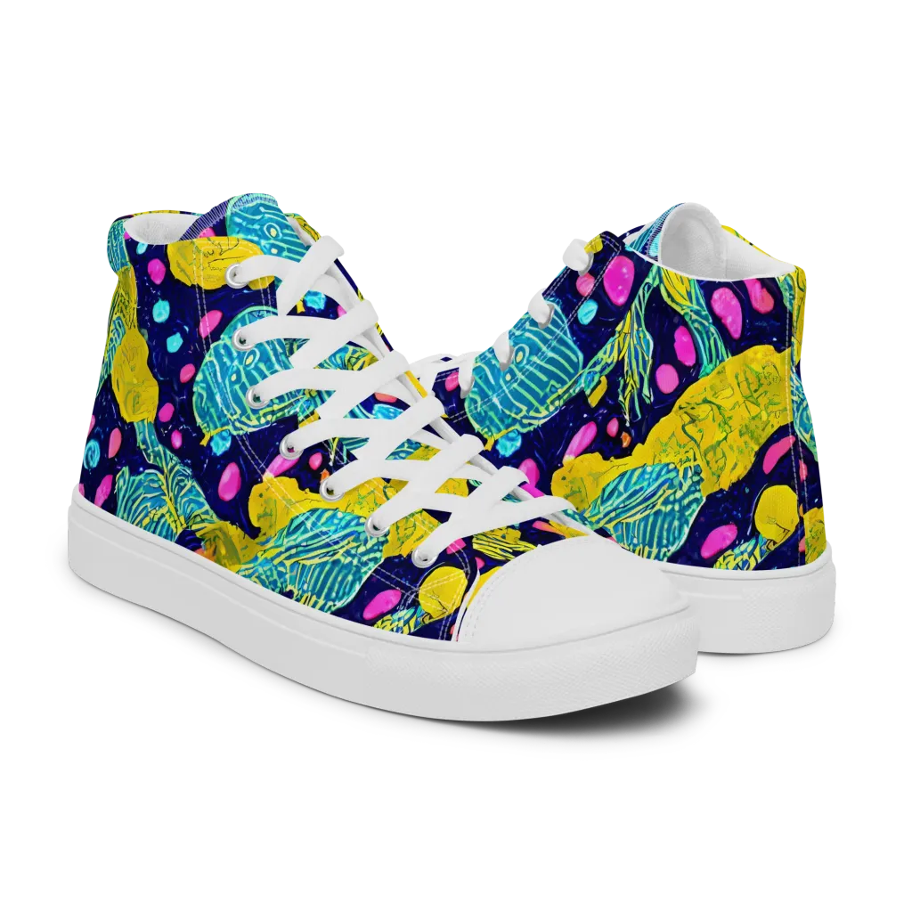 Deep-sea Daydream on Men's High Top Canvas Shoes — Right