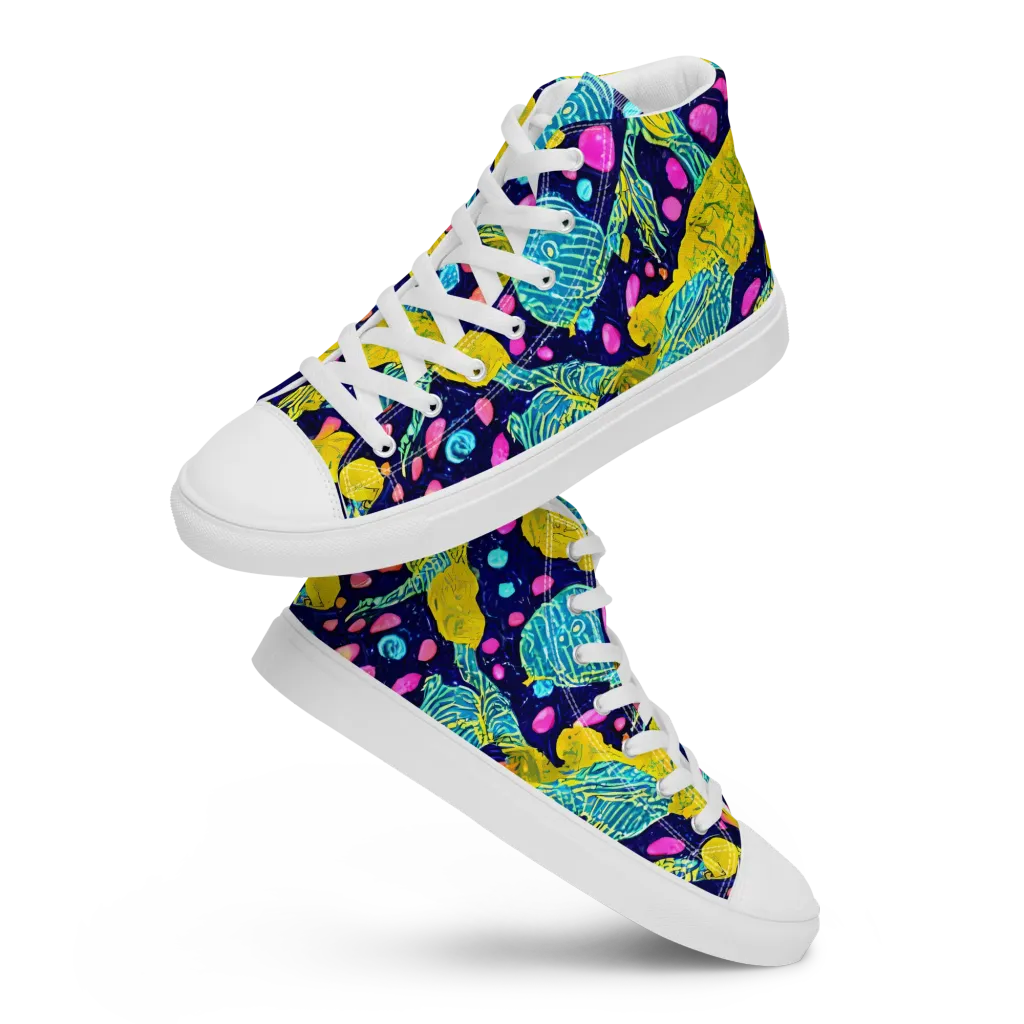 Deep-sea Daydream on Men's High Top Canvas Shoes — Front