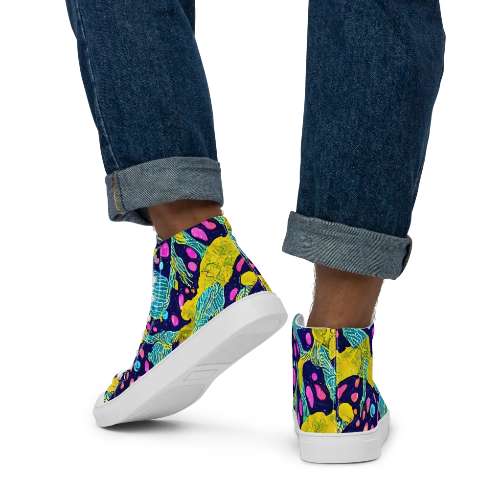 Deep-sea Daydream on Men's High Top Canvas Shoes — Back