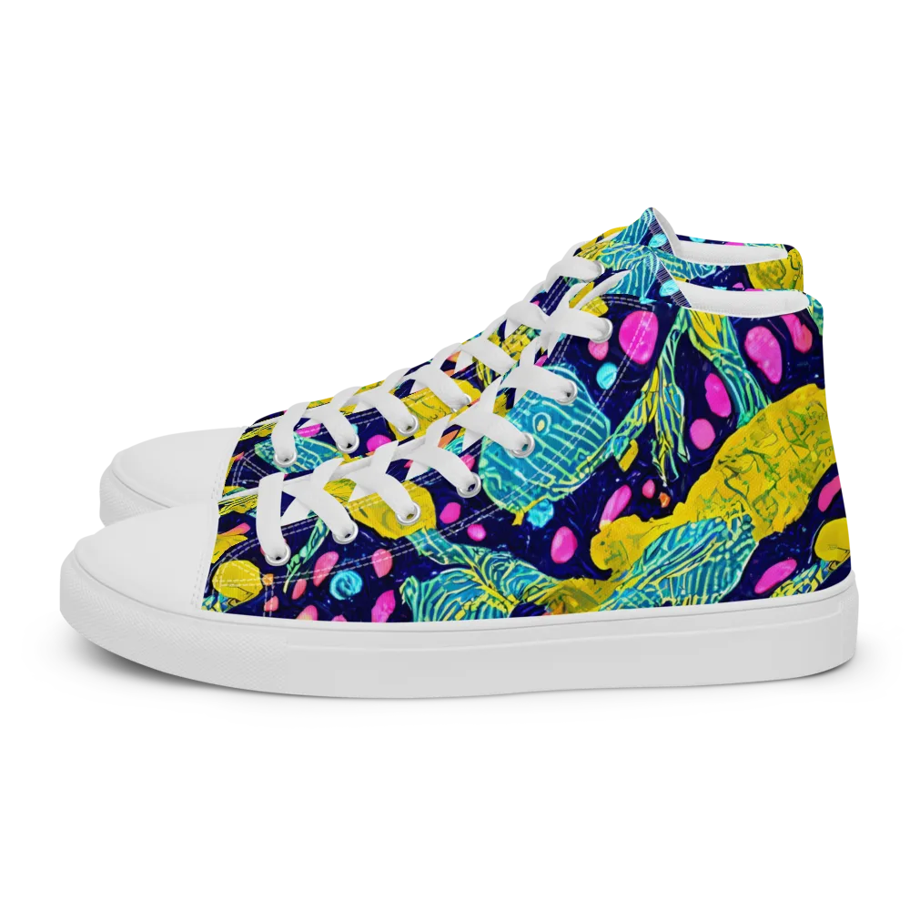 Deep-sea Daydream on Women's High Top Canvas Shoes — Left