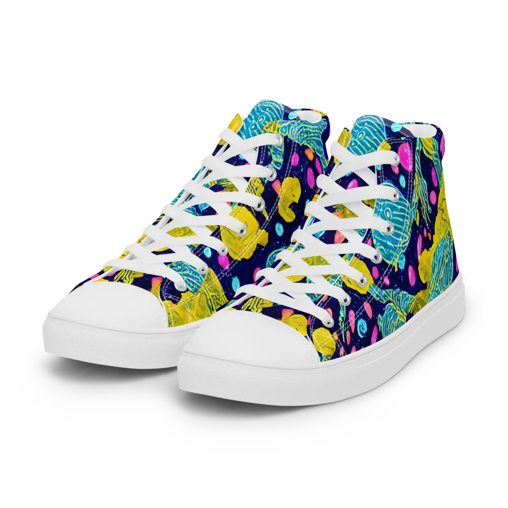 Deep-sea Daydream on Women's High Top Canvas Shoes — Left Front