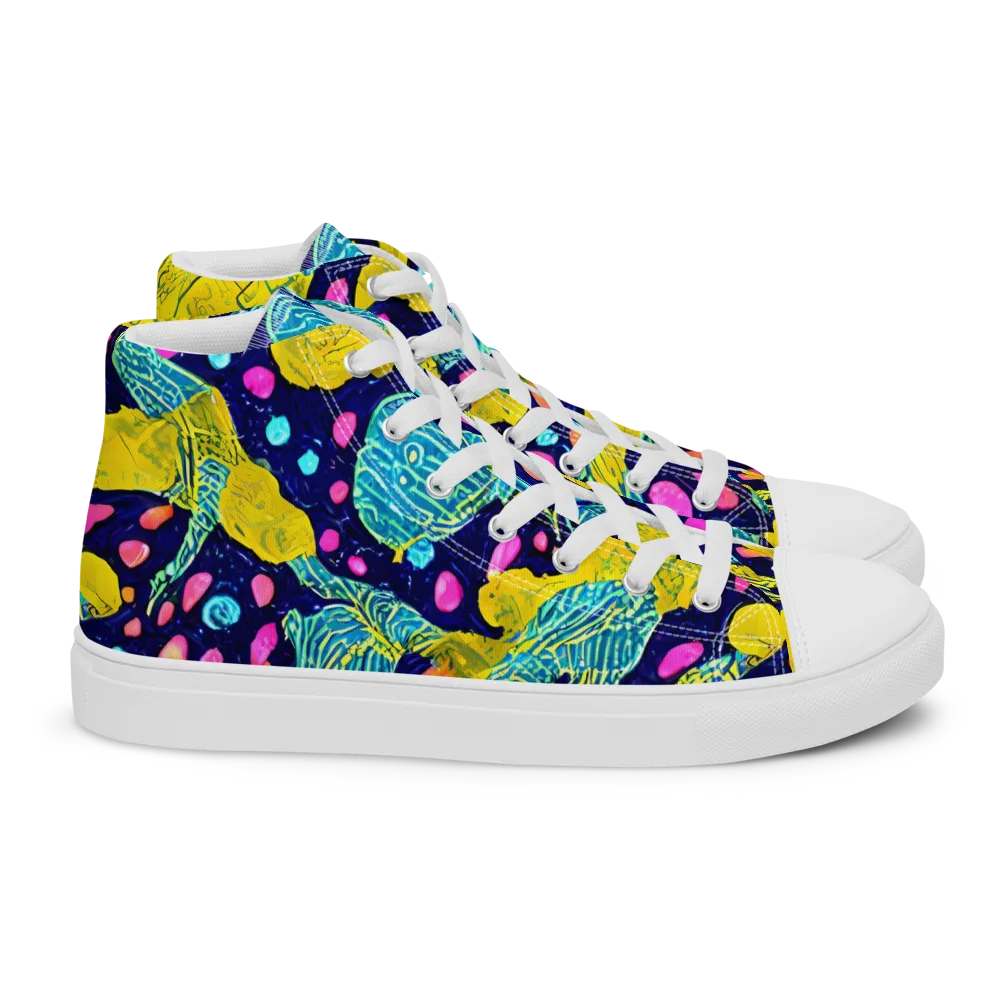 Deep-sea Daydream on Women's High Top Canvas Shoes — Right