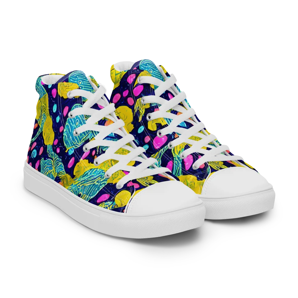 Deep-sea Daydream on Women's High Top Canvas Shoes — Right Front