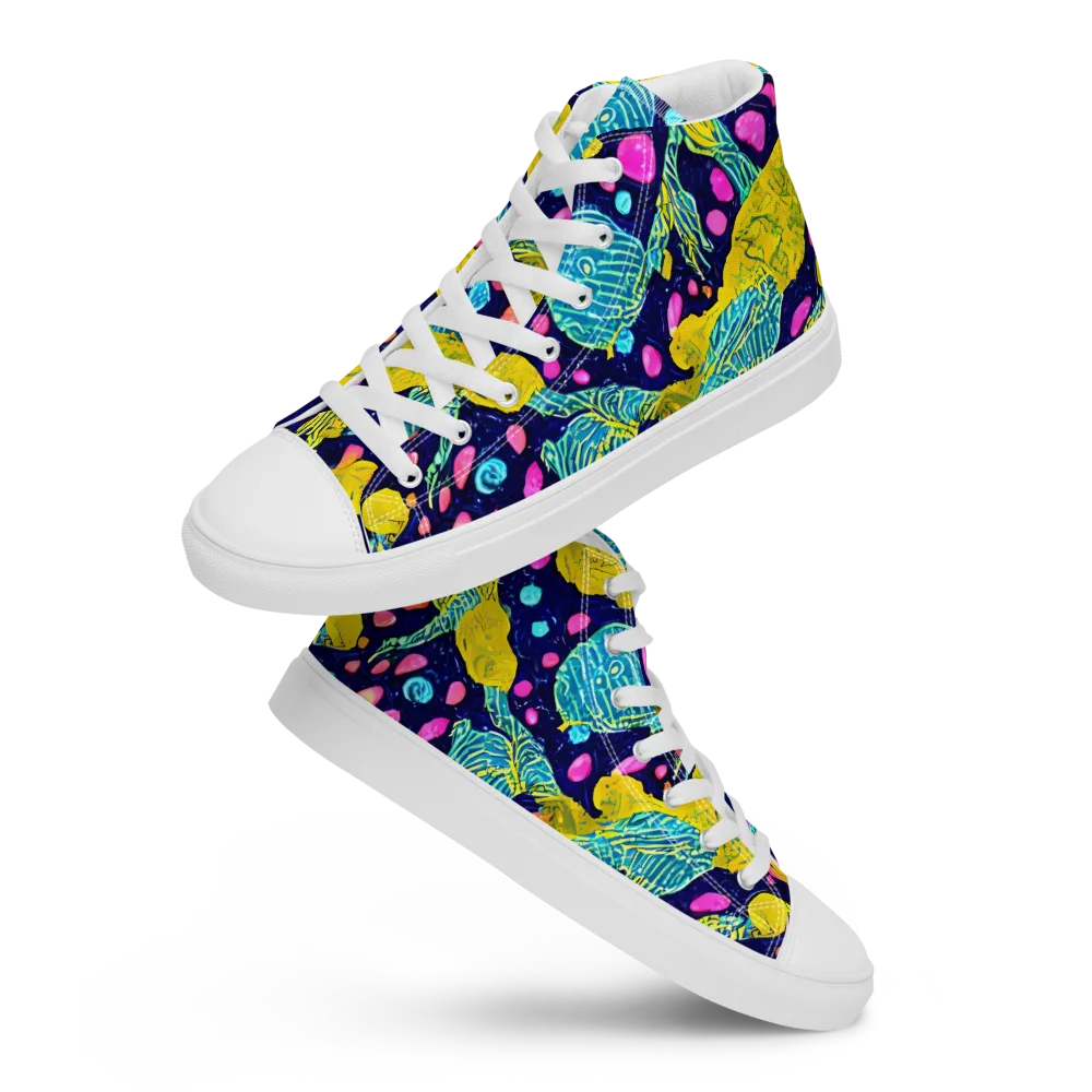 Deep-sea Daydream on Women's High Top Canvas Shoes — Front