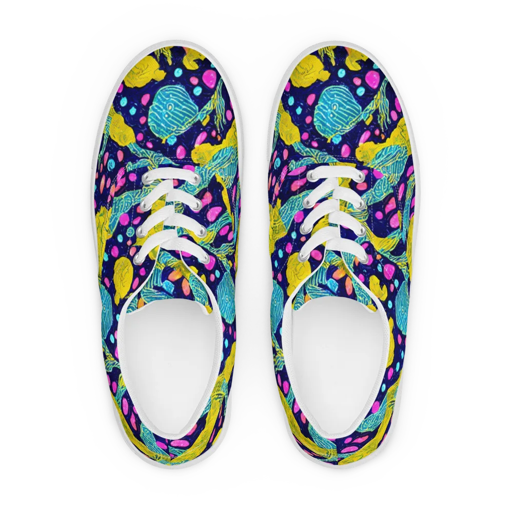 Deep-sea Daydream on Men's Lace-Up Canvas Shoes — Front
