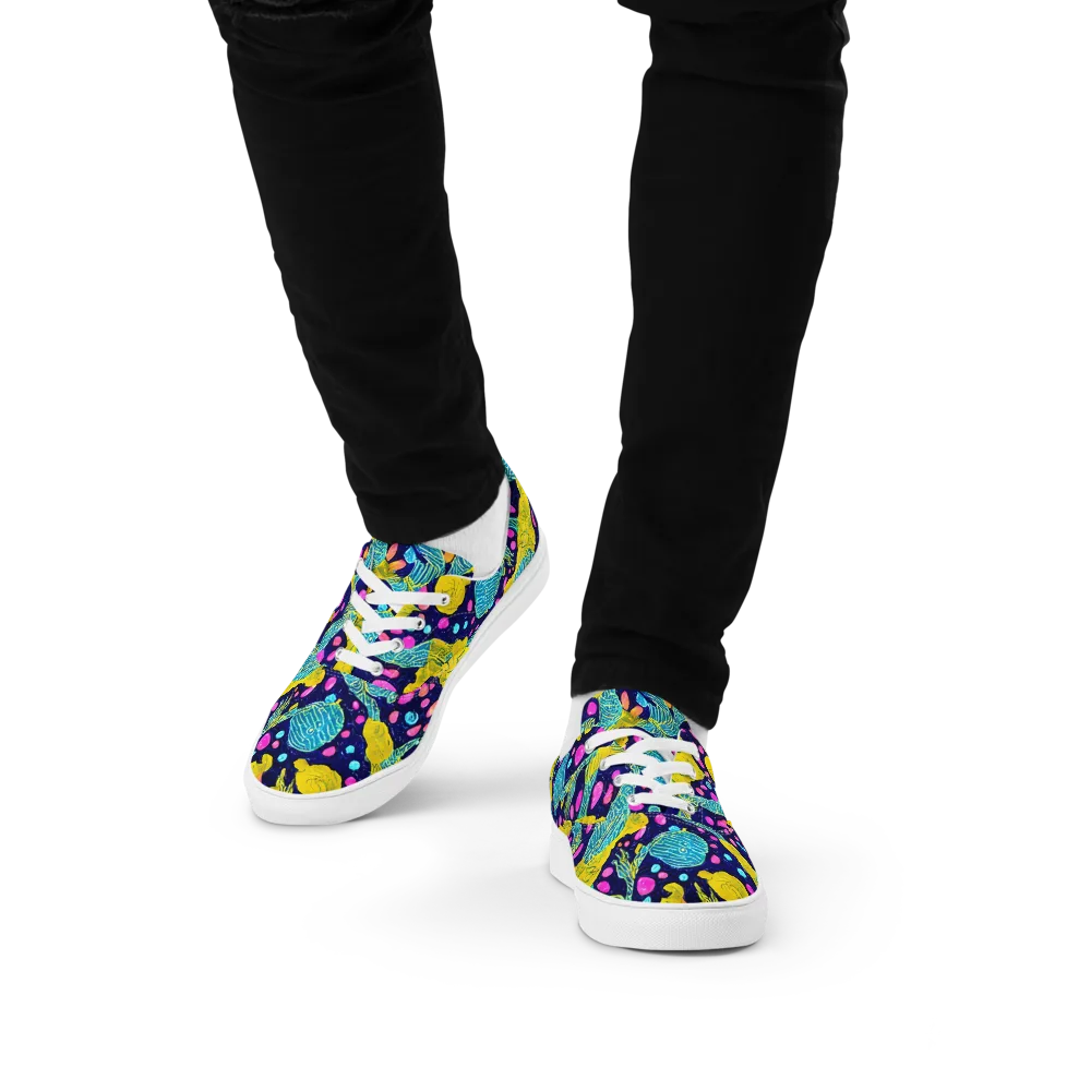 Deep-sea Daydream on Men's Lace-Up Canvas Shoes — Front