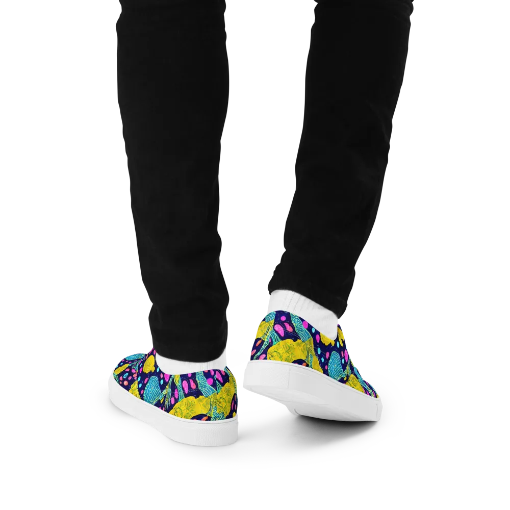 Deep-sea Daydream on Men's Lace-Up Canvas Shoes — Back
